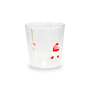 Bicchiere in Vetro Borosilicato con Decorazione Gnomo 250 ml Trasparente e Rosso Wd Lifestyle