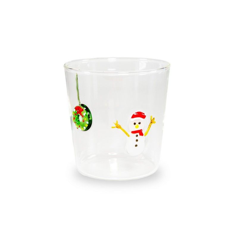 Borosilikatglas mit Schneemann-Dekor 250 ml transparent Wd Lifestyle