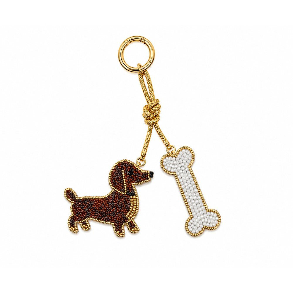 Charm da borsa e portachiavi decoro Bassotto e Osso WD LIFESTYLE - immagine 1