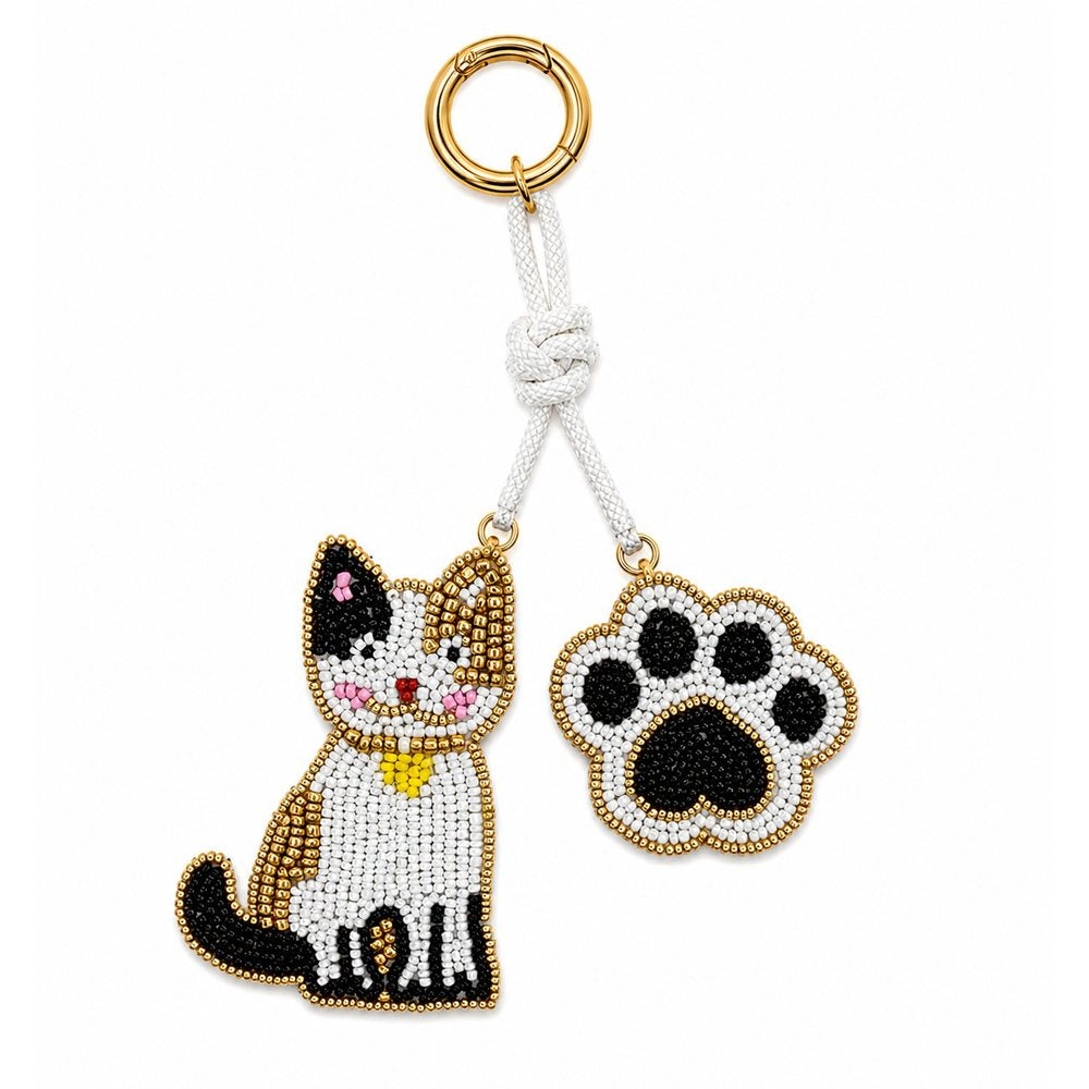 Charm da Borsa e Portachiavi Decoro Gatto e Zampa WD LIFESTYLE - immagine 1