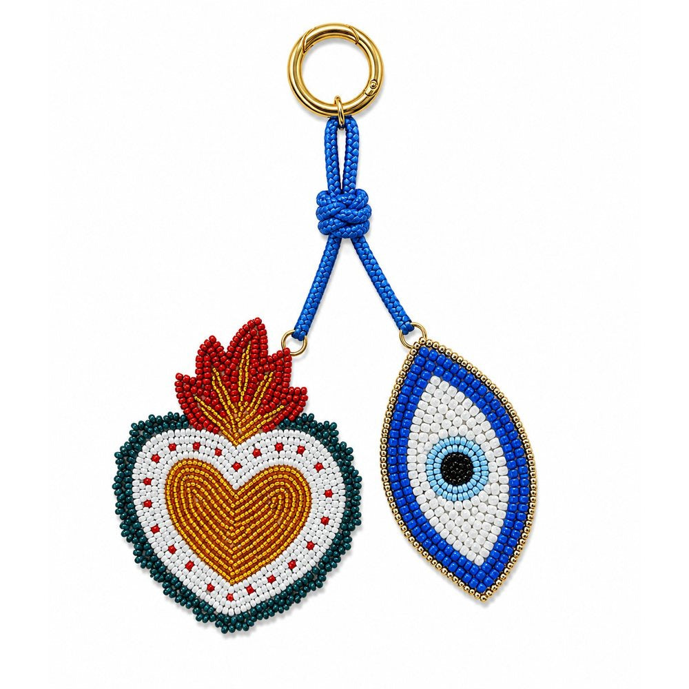 Charm da Borsa e Portachiavi Decoro Cuore e Occhio WD LIFESTYLE - immagine 1