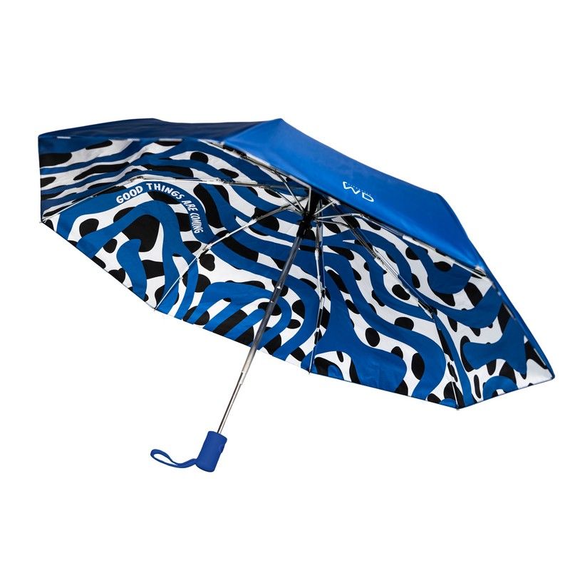 Automatischer Regenschirm Good Things Are Coming D 97cm Weiß Verziert Wd Lifestyle