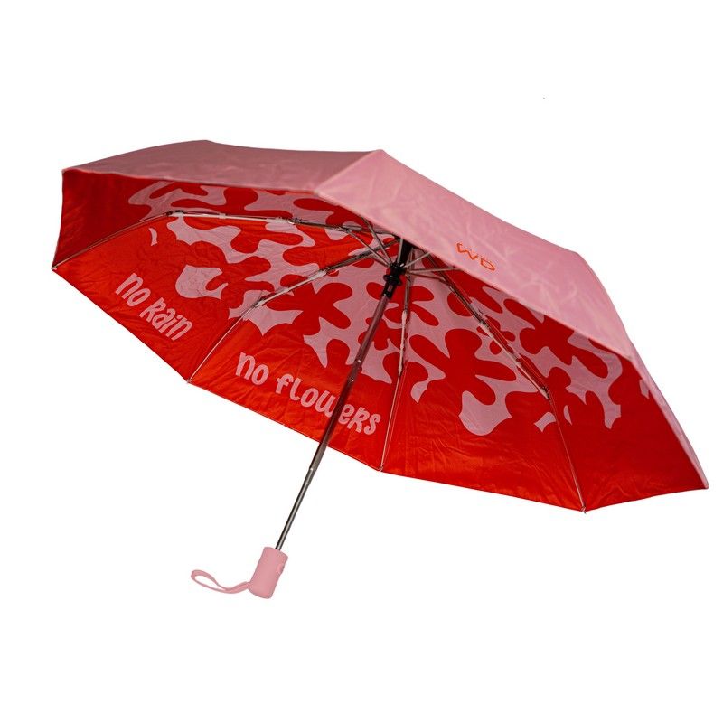 Automatischer Auf-Zu-Regenschirm, dekoriert, No Rain No Flowers, D97cm, Schwarz, Wd Lifestyle