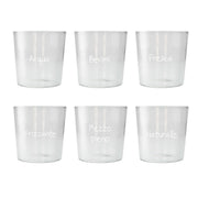 SET 6 BICCHIERI IN VETRO BOROSILICATO CON SCRITTE