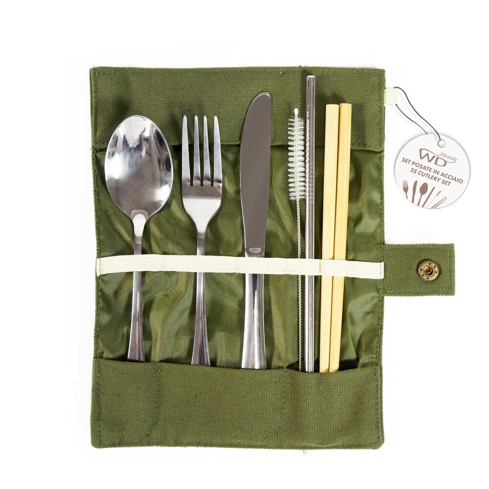 SET POSATE VERDE IN ACCIAIO INOSSIDABILE