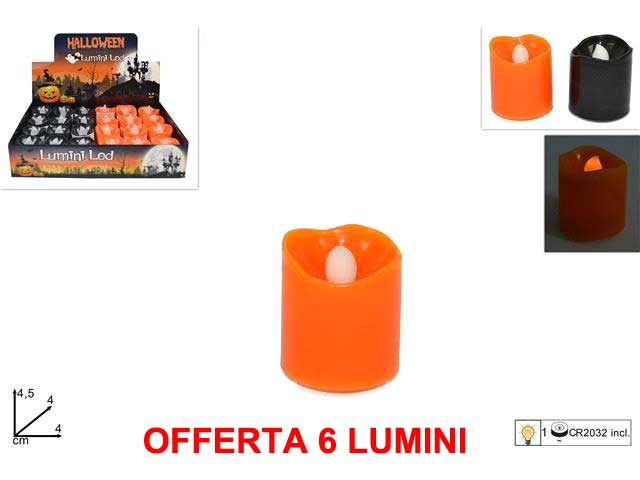 OFFERTA 6 LUMINI CANDELE DI HALLOWEEN 4.5CM