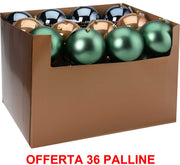 OFFERTA 36 PALLINE DI NATALE 12 CM AVENUE ASSORTITE