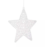 PENDAGLIO NATALIZIO STELLA BIANCA 25X25CM