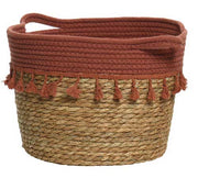 BORSA A CESTINO IN VIMINI ROSSA 30XH23CM
