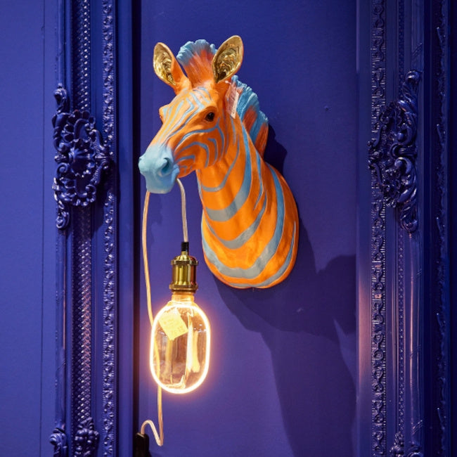 Lampada da Parete Zebra Zora H 46 cm Arancio e Blu PERAGA HOME