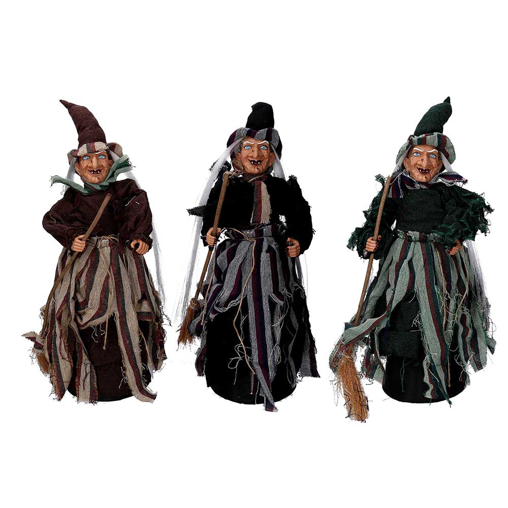 BEFANA CON MUSICA E LUCI ASSORTITA Ø16XH50CM