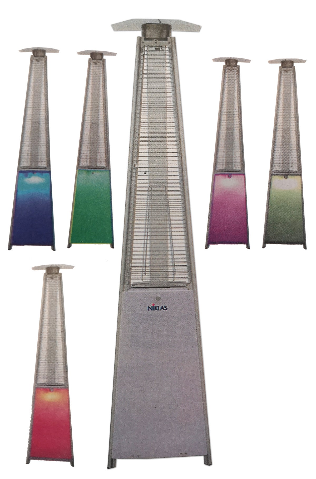 STUFA A GAS FUNGO TERMOPATIO GAS NIKLAS TOTEM LED 25MQ