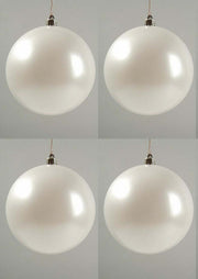 OFFERTA 4 PALLINE DI NATALE 25CM BIANCO INVERNO