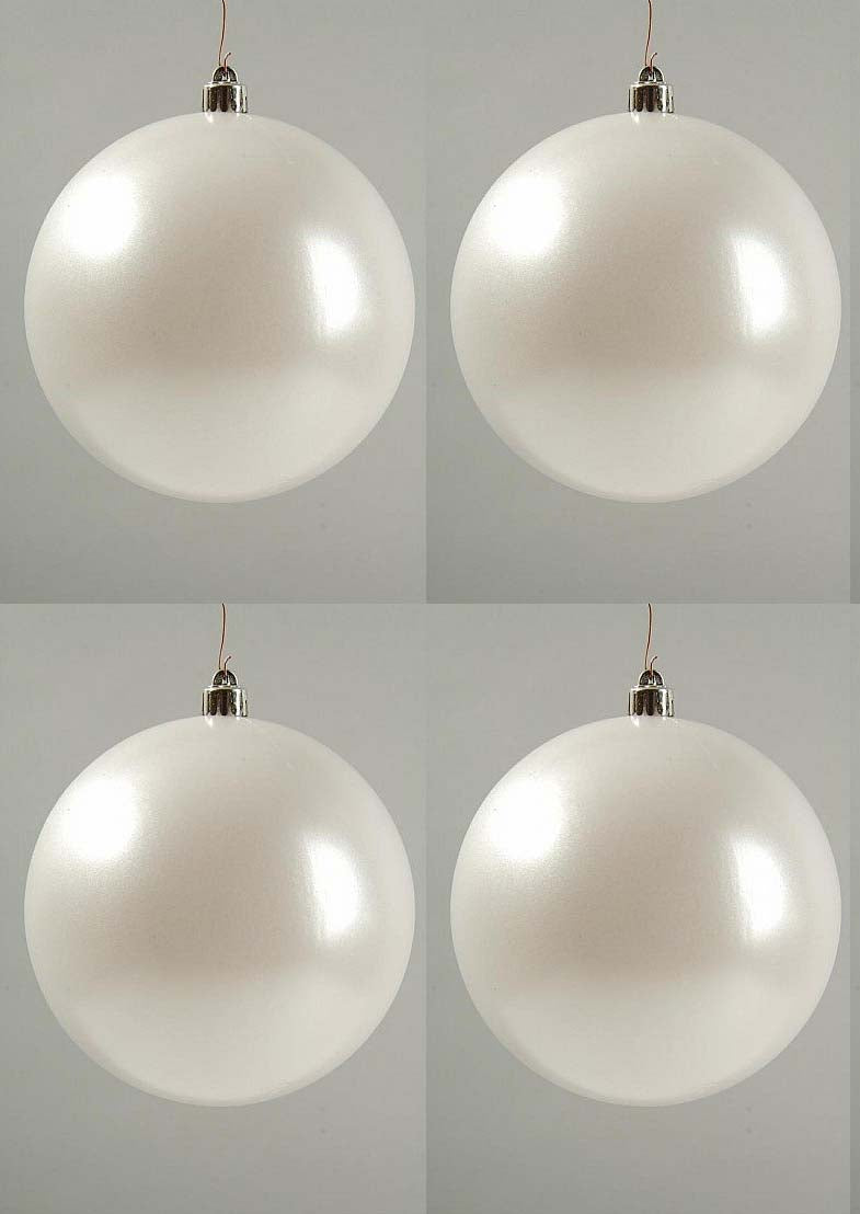 OFFERTA 4 PALLINE DI NATALE 25CM BIANCO INVERNO