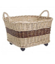 CESTA PORTA LEGNA CON RUOTE 50X50XH35CM