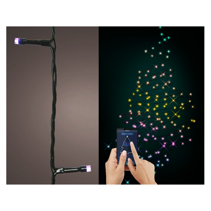 LUCI DI NATALE 200 LED MULTICOLOR CONTROLLABILI DA SMARTPHONE 1990CM