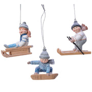 DECORAZIONE NATALIZIA SCIATORE APPENDIBILE 9CM MODELLO ASSORTITO