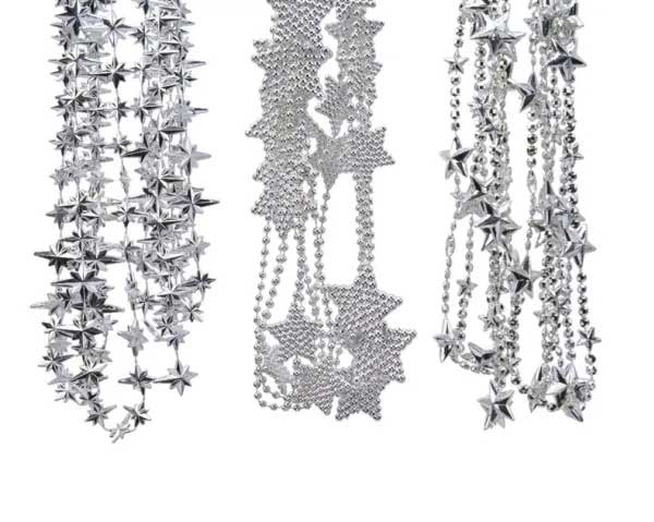 GHIRLANDA NATALIZIA CON STELLE ARGENTO 270CM ASSORTITA