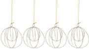 OFFERTA 4 PENDENTI A FORMA DI SFERA CHAMPAGNE GLITTER 9CM