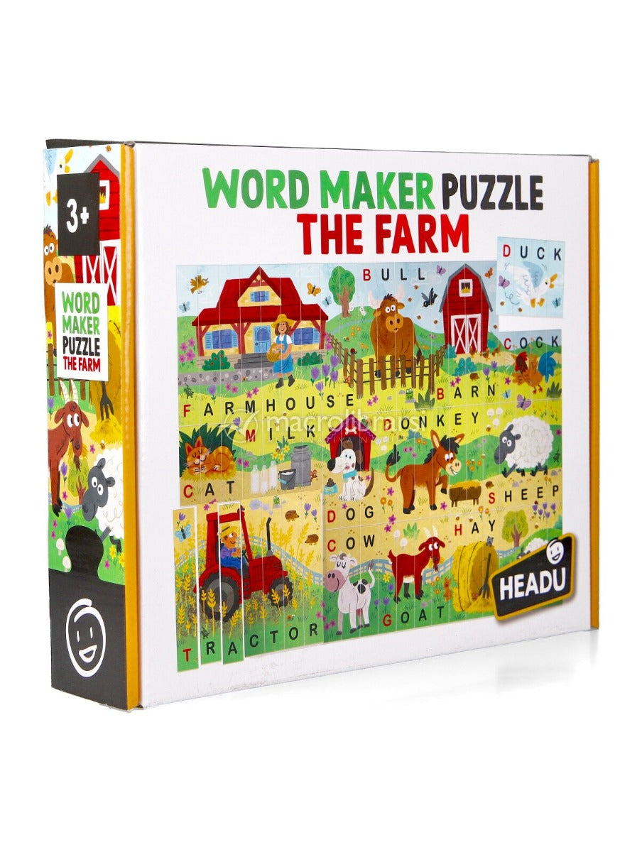 GIOCO PER BAMBINI WORD MAKER PUZZLE THE FARM 3+