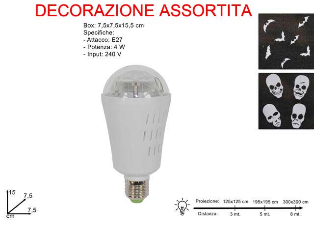 LAMPADINA PROIETTORE INTERNO TESCHI/PIPISTRELLI LED HALLOWEEN ATTACCO E27