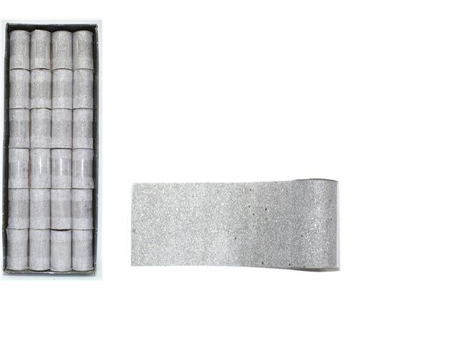 OFFERTA 2 ROTOLI NASTRO REGALO ARGENTO GLITTER CHIARO 11X270CM