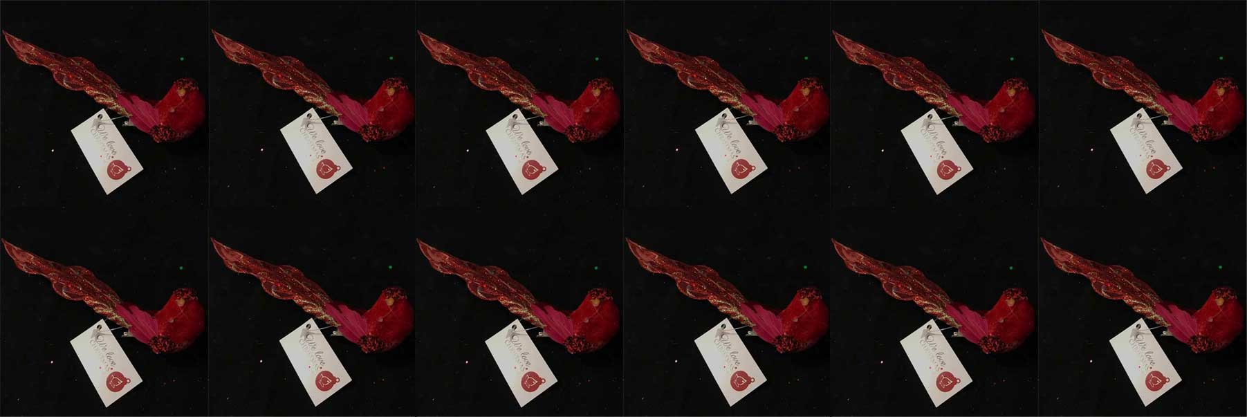 OFFERTA 12 UCCELLINI APPENDIBILI CON CLIP 17CM ROSSO