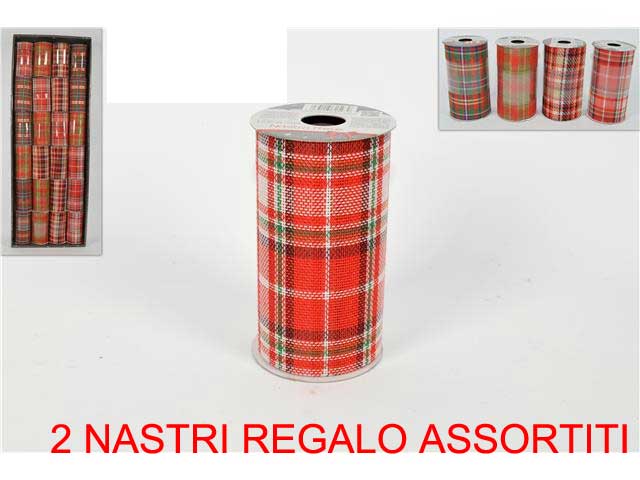OFFERTA 2 NASTRI REGALO 11,3CM X 270CM FANTASIA SCOZZESE ASSORTITI