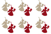 OFFERTA 12 ANGELI STELLA 10CM IN PANNO LENCI APPENDIBILI ASSORTITI