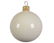 PALLINA DI NATALE IN VETRO BIANCO LANA LUCIDO 10CM