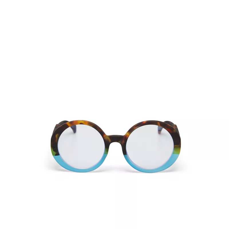 OCCHIALE DA LETTURA MODELLO LAURA COLORE HAVANA E BLU GRAD.+3.00 OKKIA