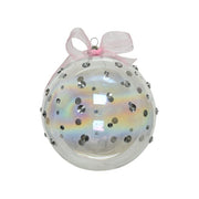 PALLINA DI NATALE IN VETRO TRASPARENTE BAUBLE SPANGLE 15CM