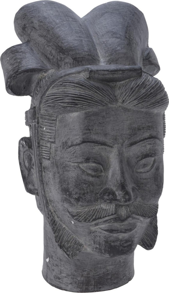 TESTA GUERRIERO ORIENTALE NERA MODELLO CON BARBA 38CM