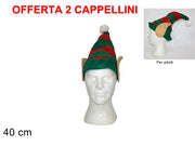 OFFERTA 2 CAPPELLI ELFO CON STRISCE 40CM