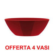 OFFERTA 4 VASO BRUSSELS DIAMOND OVAL 20CM LOVELY RED