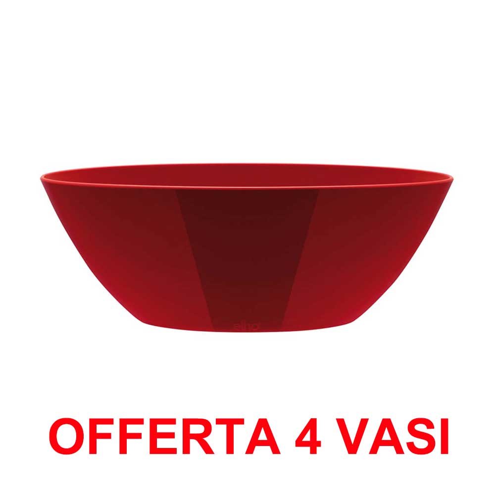 OFFERTA 4 VASO BRUSSELS DIAMOND OVAL 20CM LOVELY RED