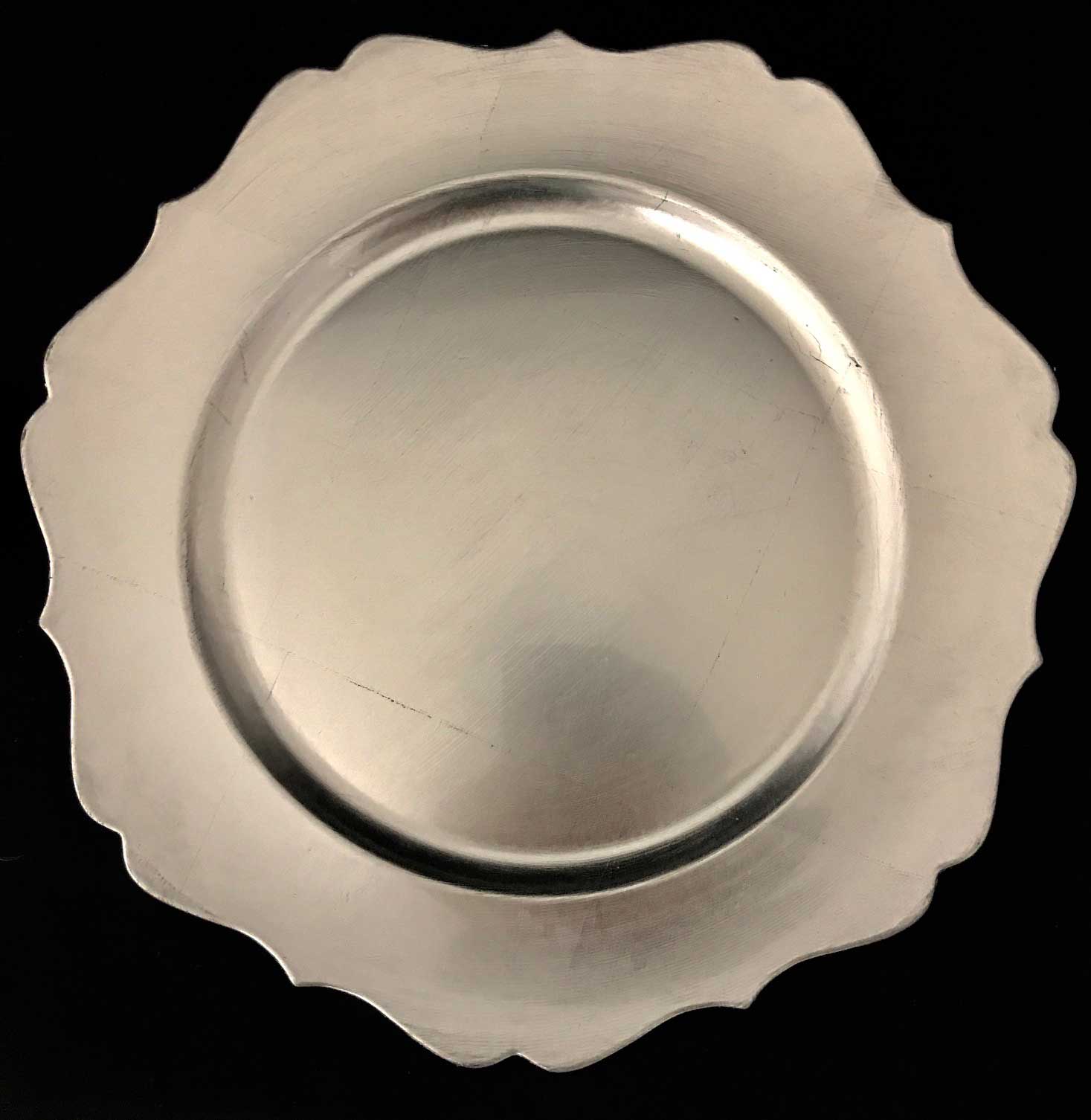 6 SOTTOPIATTI CIRCOLARI FIORE ARGENTO 33CM