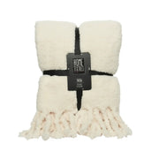 PLAID NATALIZIO TEDDY CON FRANGE BIANCO