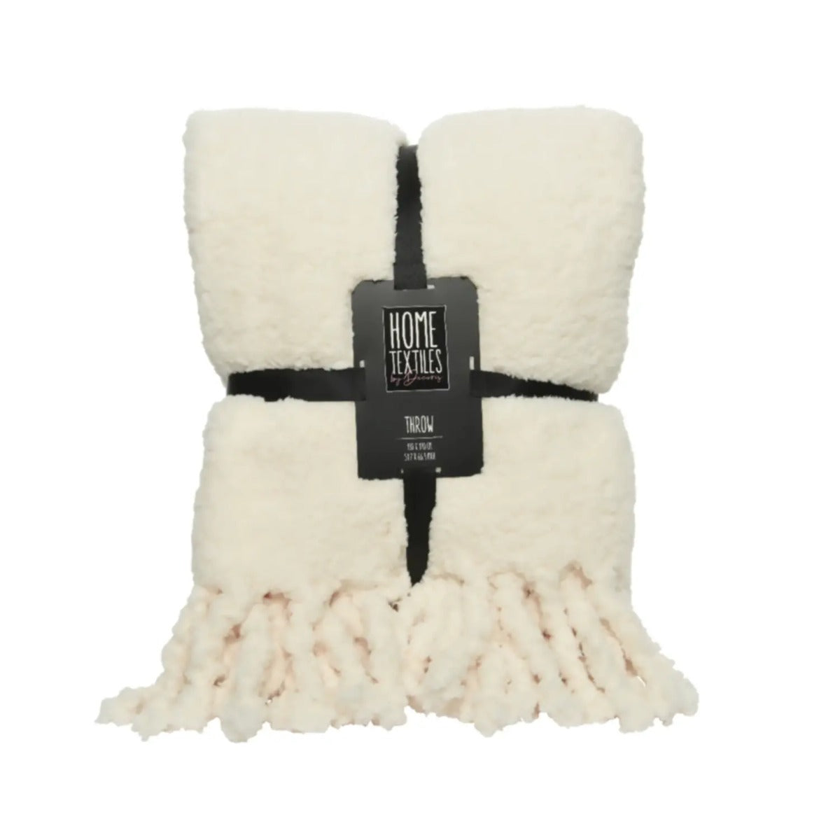 PLAID NATALIZIO TEDDY CON FRANGE BIANCO