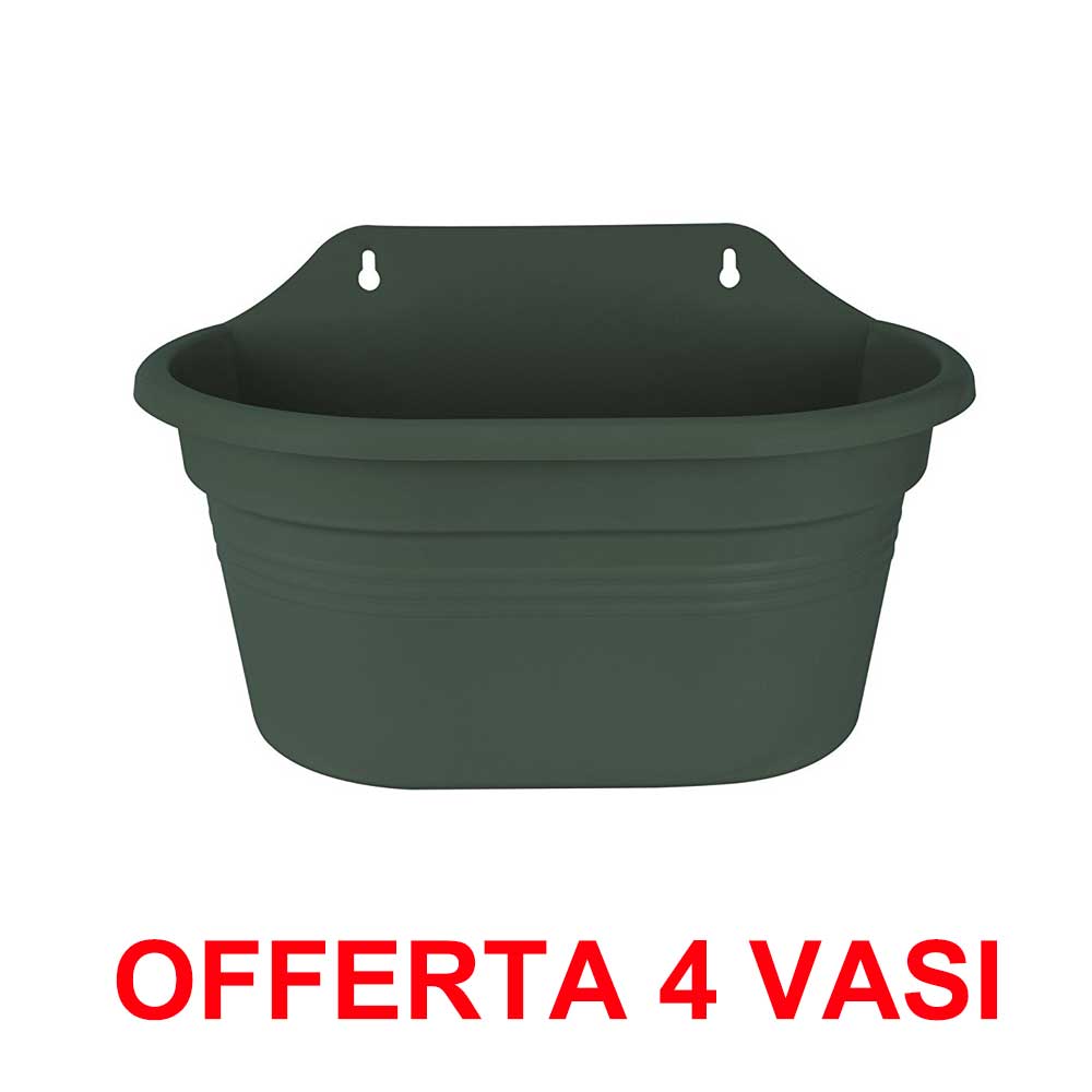 OFFERTA 4 VASO GREEN BASICS WALL BASKET 30CM VERDE