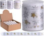 NASTRO REGALO 3 MT TRASPARENTE DECORAZIONI NATALIZIE ASSORTITE