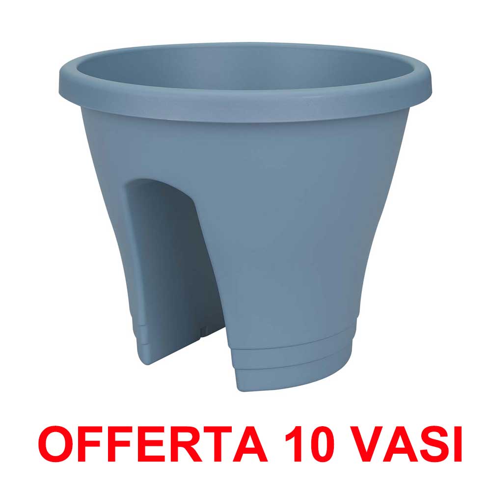 OFFERTA 10 VASO CORSICA FLOWER BRIDGE 30CM VINTAGE BLUE