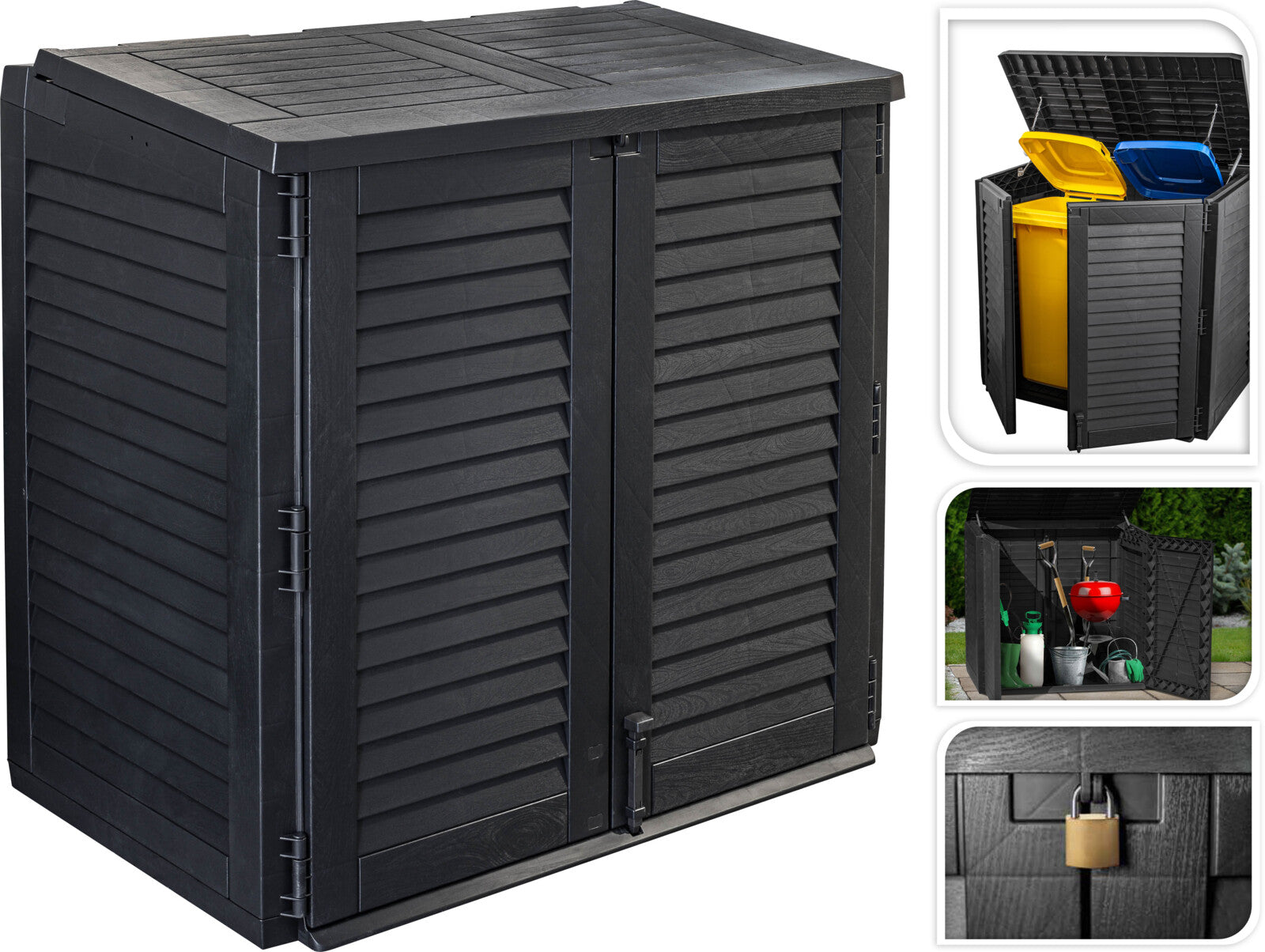 BOX DA GIARDINO A 2 ANTE - 117X74X110CM