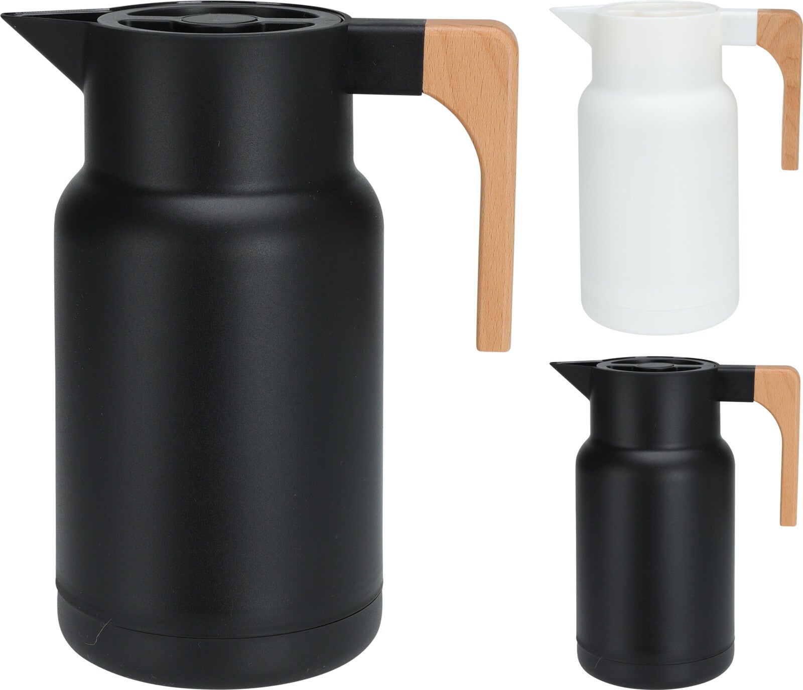 CARAFFA/BROCCA TERMICA CON MANICO IN LEGNO COLORE ASSORTITO