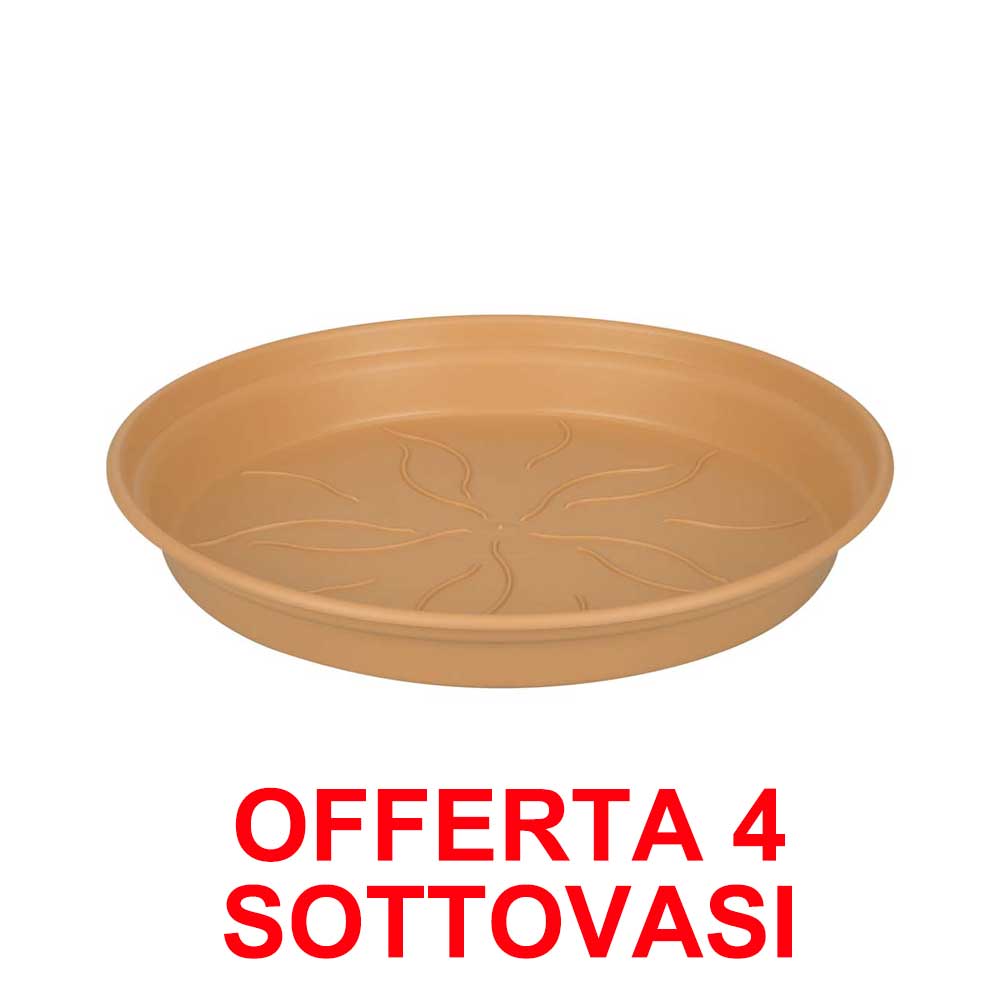 OFFERTA 4 SOTTOVASO GREEN BASICS GROWPOT SAUCER 34CM MILD TERRA