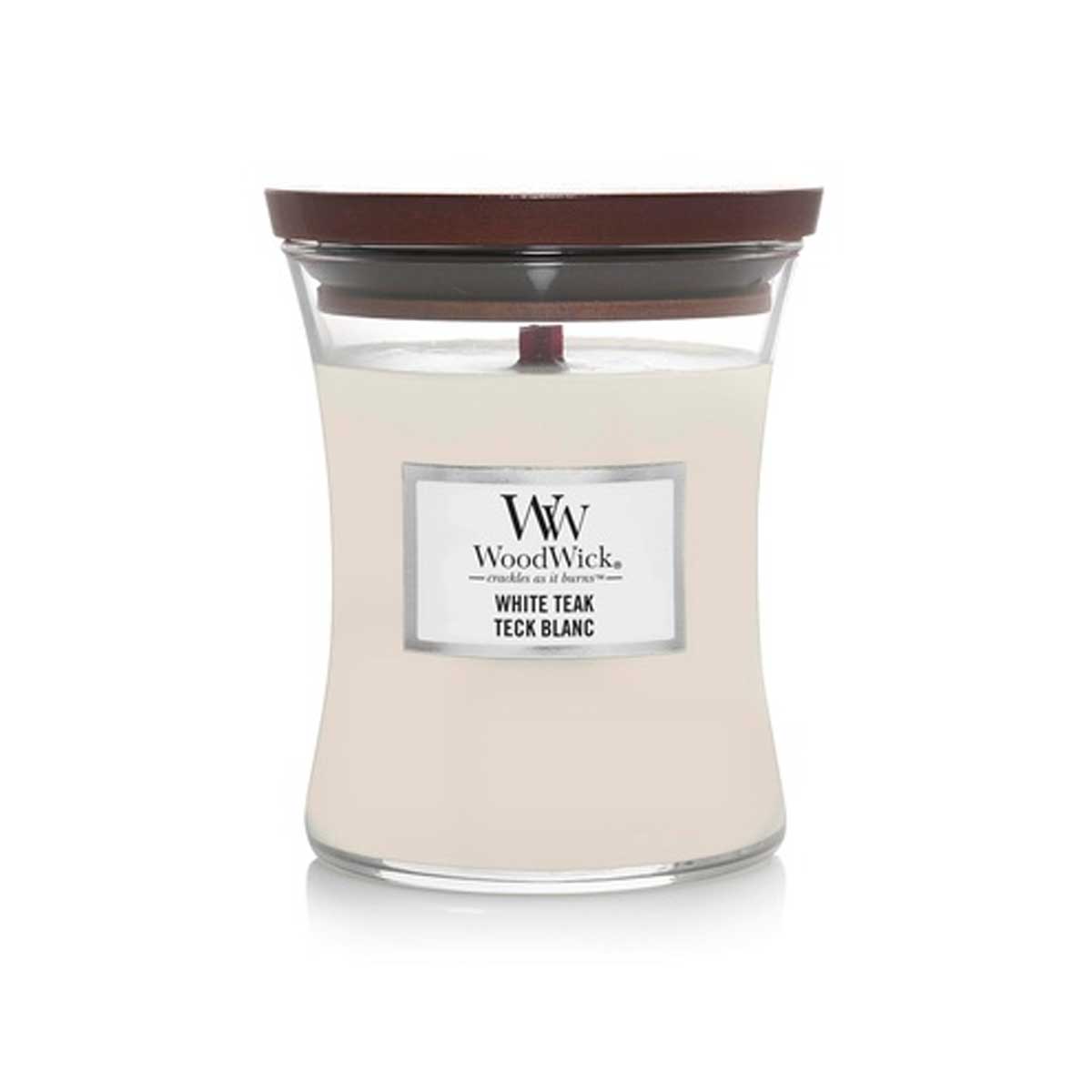 CANDELA CLESSIDRA MEDIA MEDIUM JAR WHITE TEAK