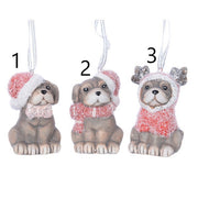 DECORAZIONE CANE NATALIZIO IN CERAMICA APPENDIBILE 4,5X7CM MODELLO ASSORTITO