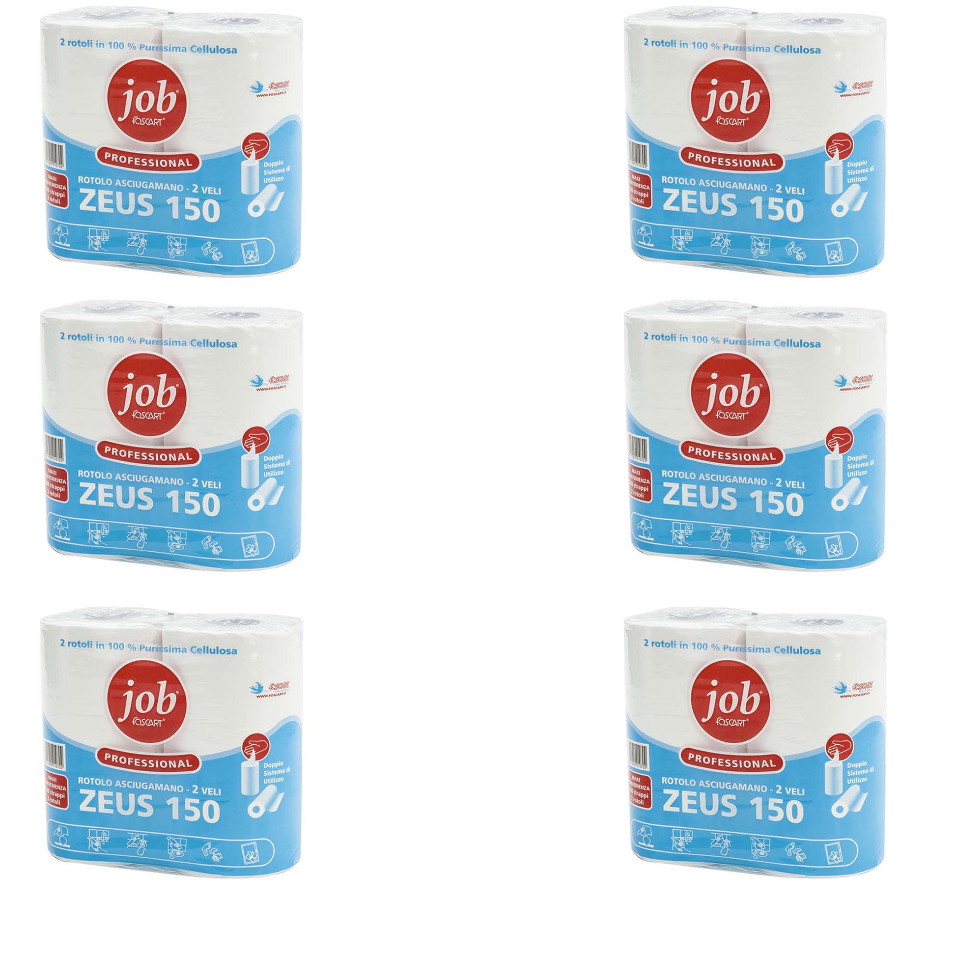 OFFERTA 6 CONFEZIONI DA 2 ROTOLI CAD ASCIUGATUTTO CUCINA ZEUS