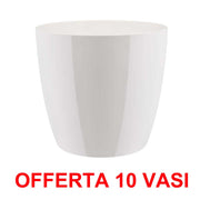 OFFERTA 10 VASO BRUSSELS DIAMOND ROUND 14CM WHITE