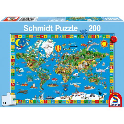 Mappamondo Puzzle Per Bambini 200 Pezzi - Your Amazing World Schmidt Giochi  Educativi